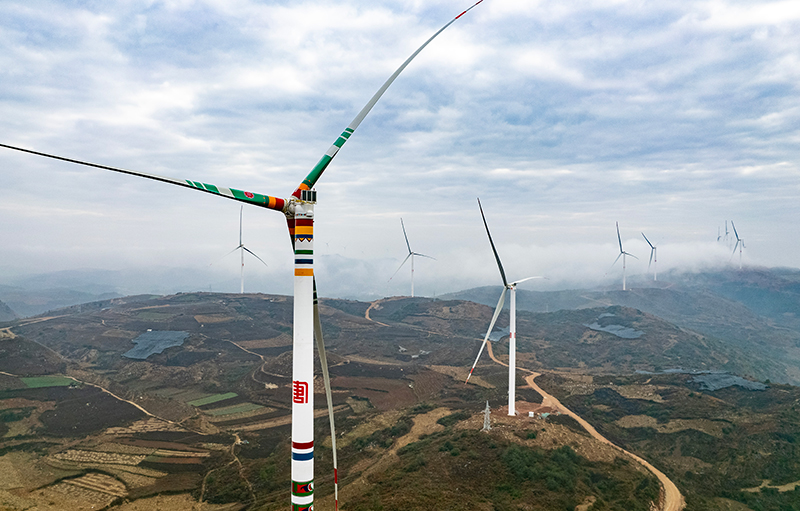 錦屏西風電項目的風機。