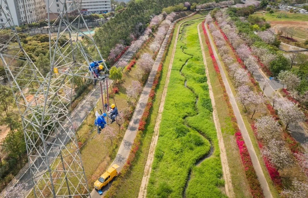 南方電網深圳供電局工作人員對十五運賽事所涉線路進行檢修，保障電力可靠供應。（黃海鵬 攝）.jpg